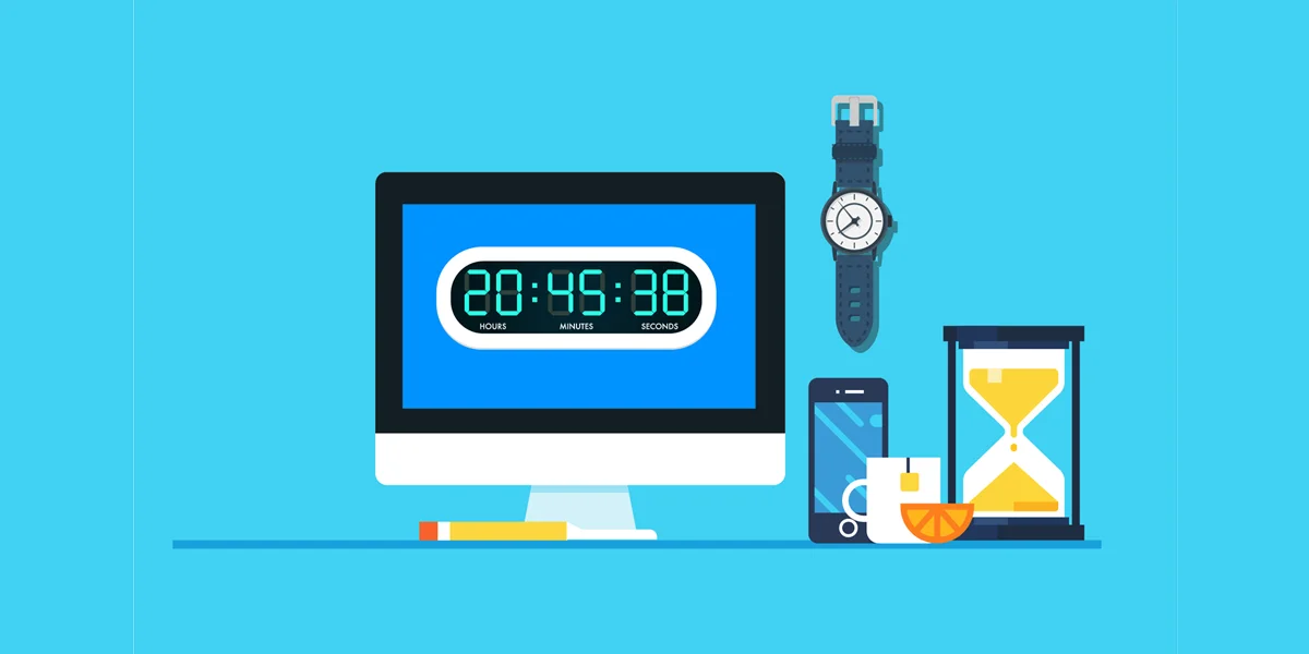 Computer screen showing time alongside other timepieces.