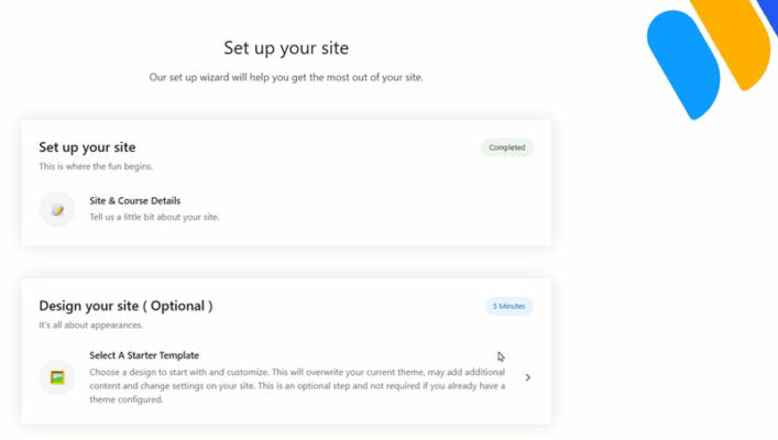 Partial screen shot showing LearnDash set-up options.