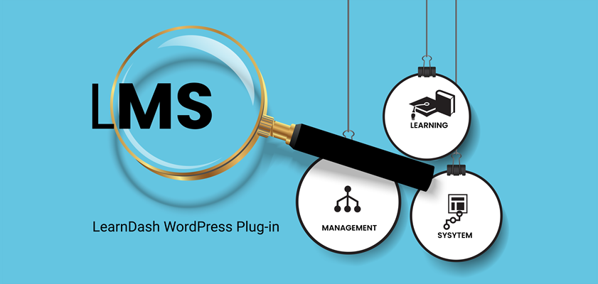 Illustration of magnifying glass over the word LMS
